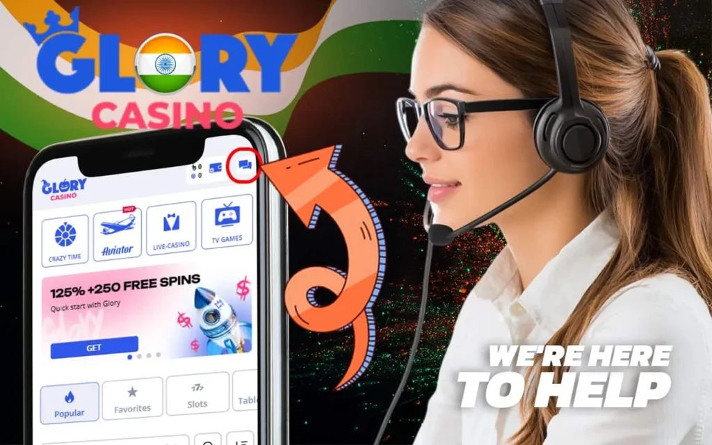 Glory casino technical support team is always ready to help you